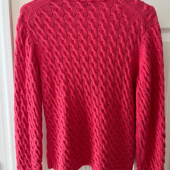 Talbots V Neck Cable Sweater, Petite Medium - Picture 4 of 6